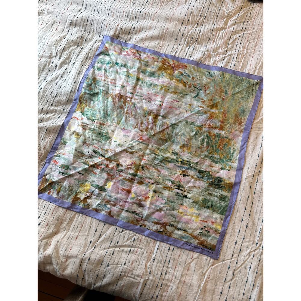 The Met Metropolitan Museum of Art 100% Silk Scarf Impressionist Claud Monet